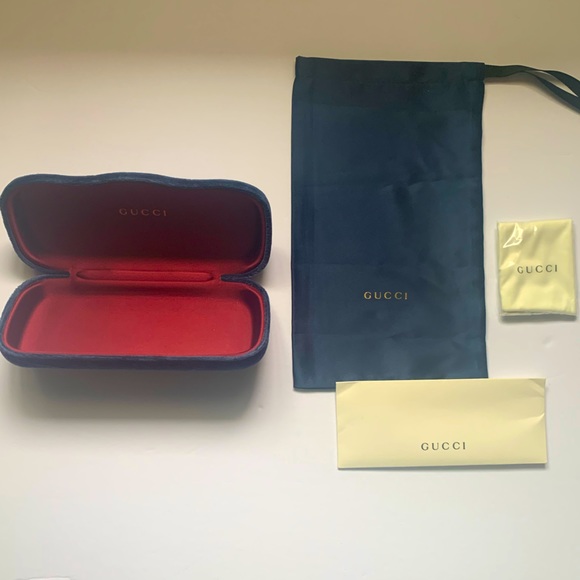 New GUCCI 4Pc Hard Velvet Sunglass Case Set - Picture 1 of 5